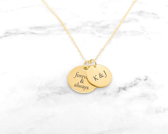 Couples Necklace • Anniversary Gift • Personalized Couples Necklace •  Forever And Always Necklace • Gift For Wife