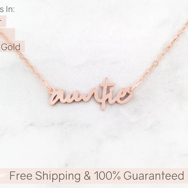 Rose Gold Aunt Necklace • Auntie Necklace • Auntie Gift • Aunt Jewelry • Gift For Aunt