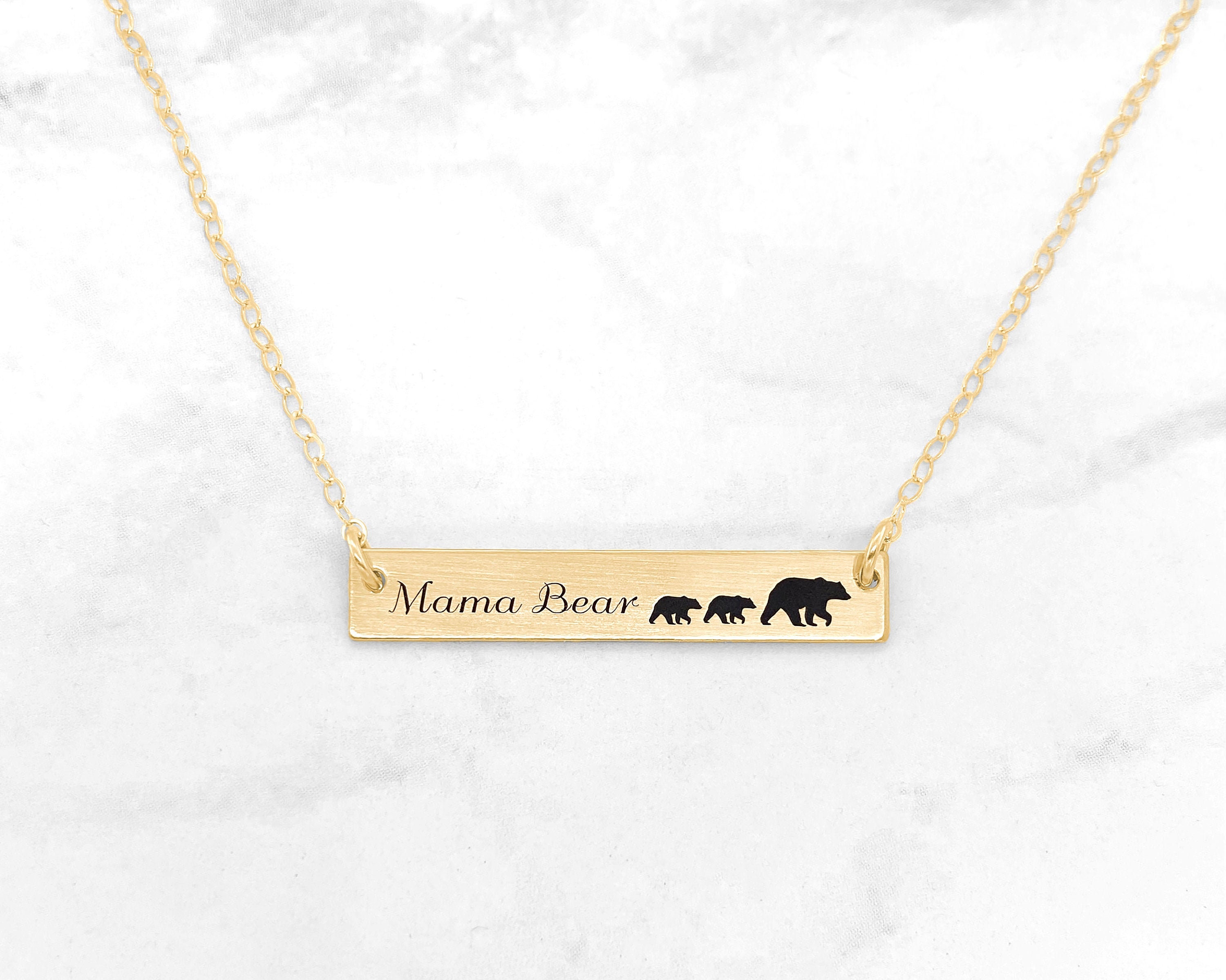 Rose Gold Mama Bear Necklace Momma Bear 