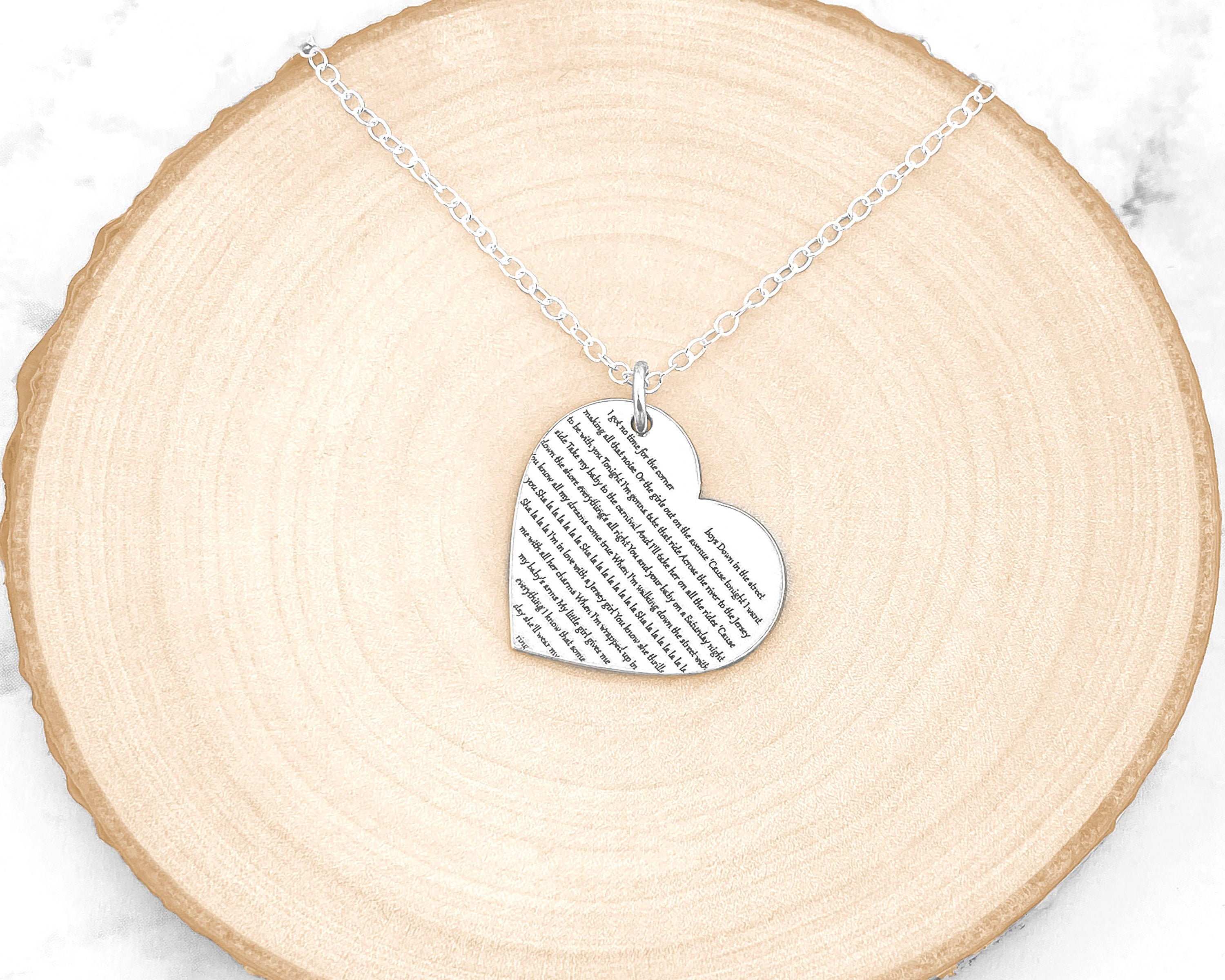 Inscribed Necklace First Dance Lyrics Necklace A Song Poem Etsy