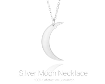 Moon Necklace • Silver Moon Necklace • Crescent Moon Jewelry • Dainty Jewelry