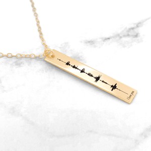 10th Anniversary Gift, Custom Vertical Soundwave Necklace, Sound Wave Jewelry, Ten Year Anniversary Gift