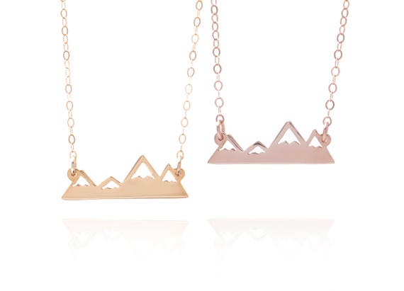 Rose gold mountain sales necklace