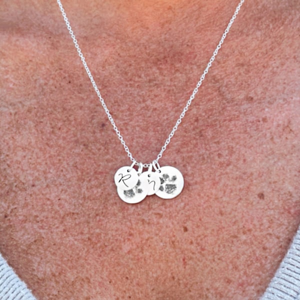 Your Actual Pet Paw Print Necklace • Paw Print Necklace • Custom Pet Necklace • Dog Paw Necklace • Cat Paw Necklace • Paw Print Necklace