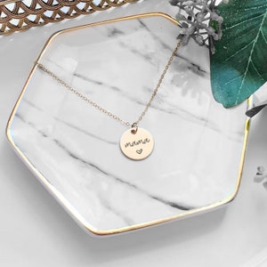 Mom Necklace Dainty Engraved Disc Necklace Personalized Disc Necklace Gift For Mom image 5