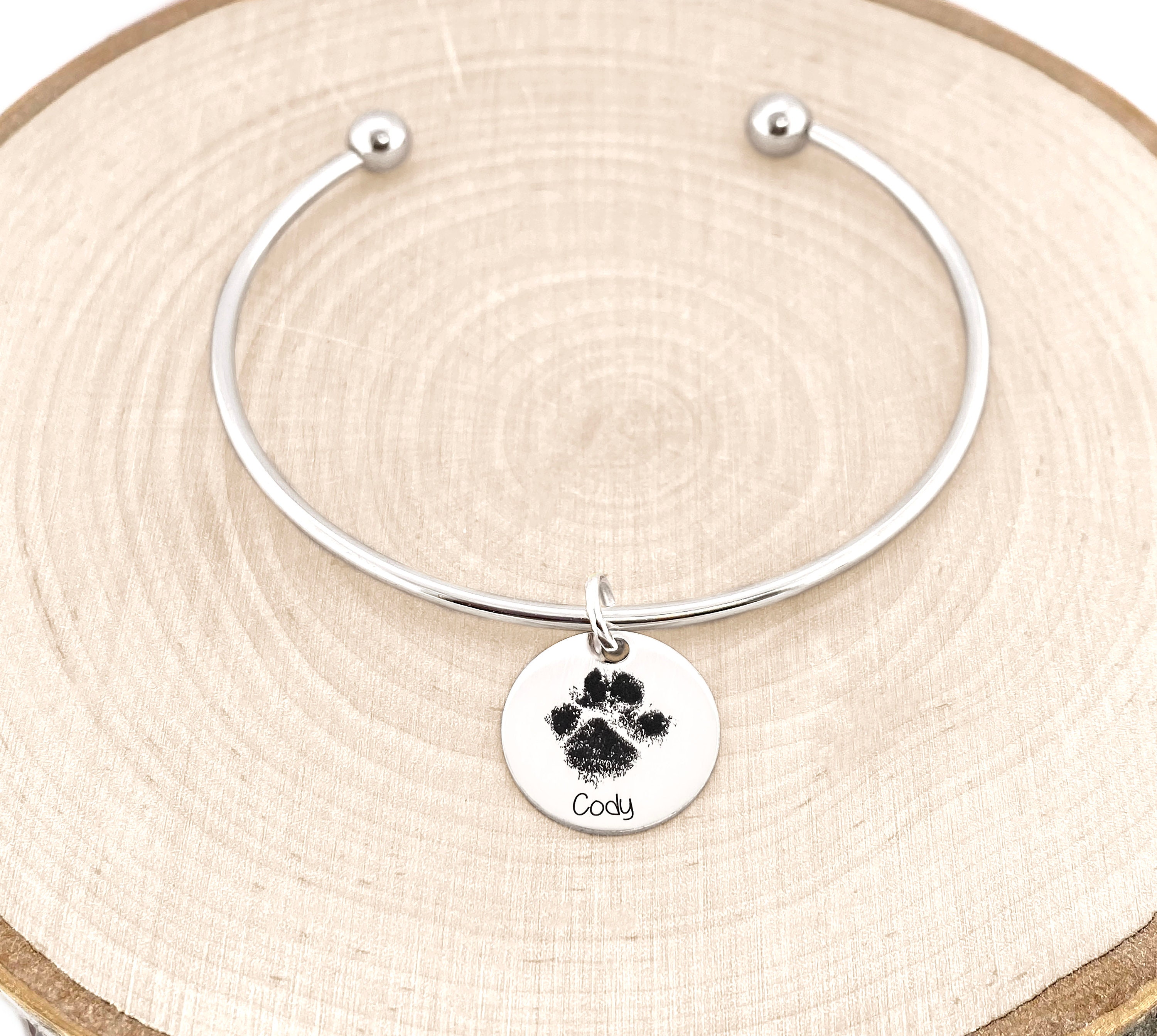 Custom Paw Print Bracelet • Your Actual Pet Paw Print Bracelet • Custom ...