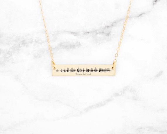 Custom Voice Wave Necklace, Thinking Out Loud, First Dance Necklace, Soundwave Necklace