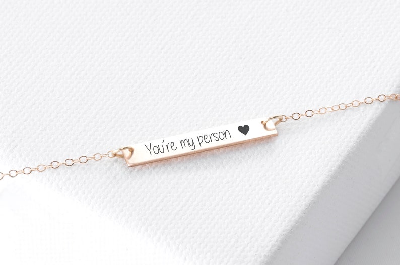 You're My Person Bar Necklace Best Friend Necklace Friendship Necklace Gift For Best Friend image 2