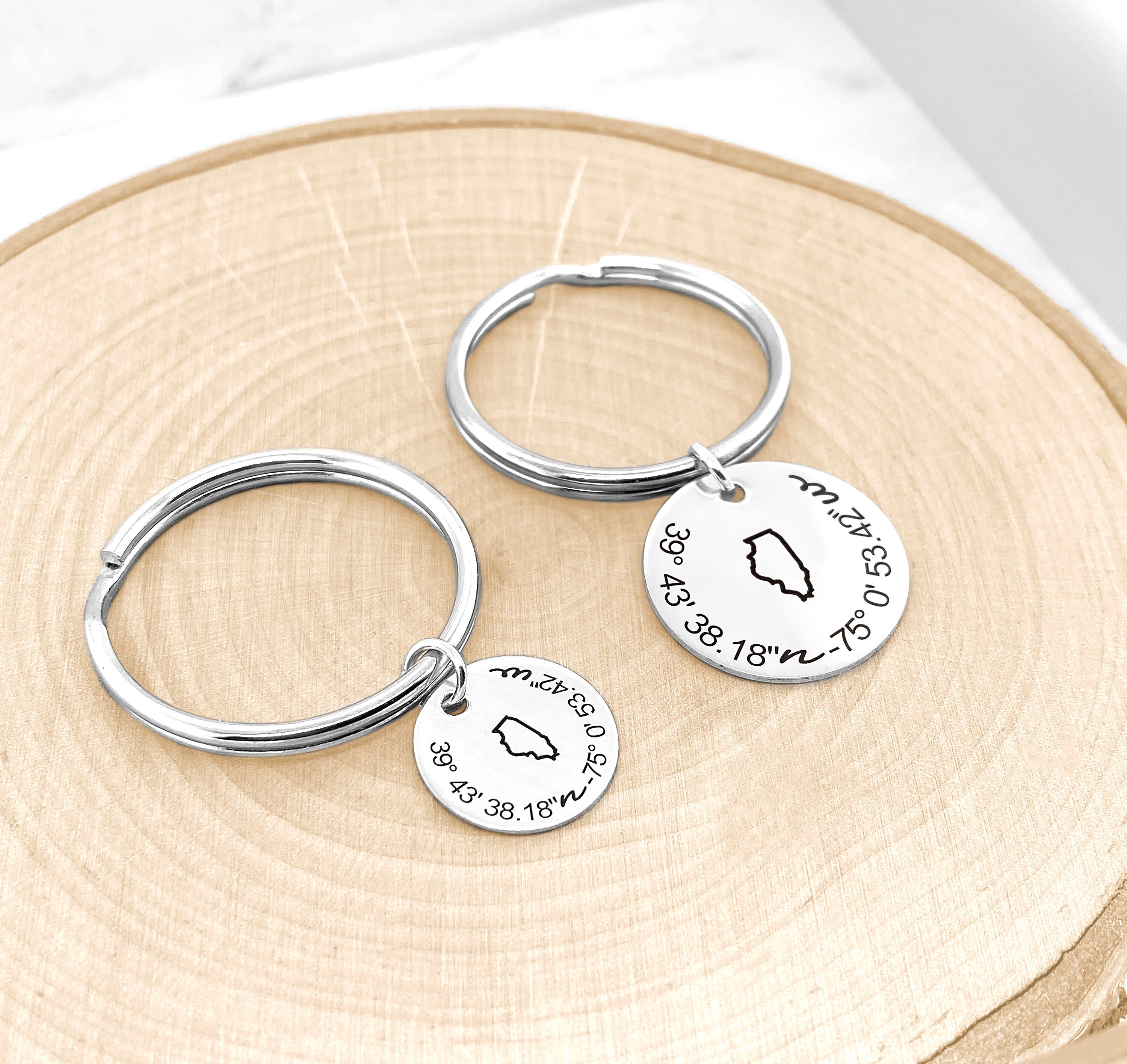 Zonal Key Chain Custom Coordinate Keychain • Personalized Location Keychain ...