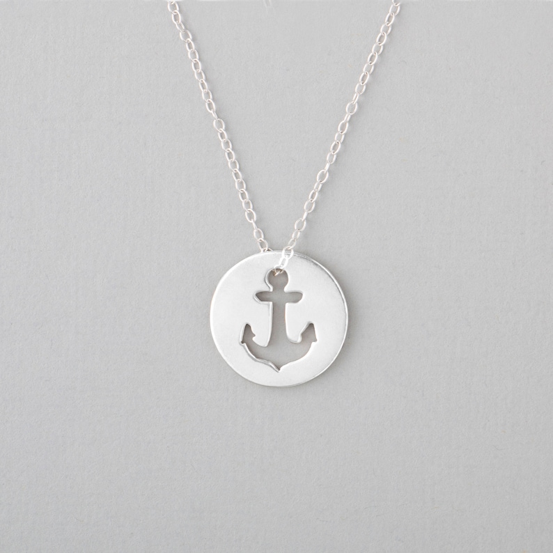 Anchor Necklace Sterling Silver Nautical Anchor Charm Necklace Etsy