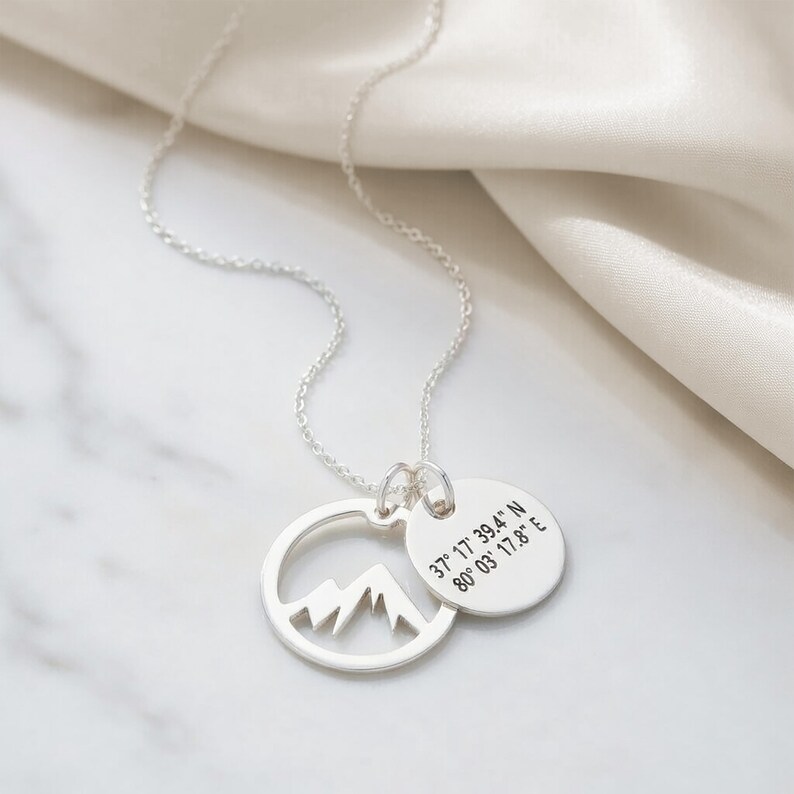 personalized mountain necklace