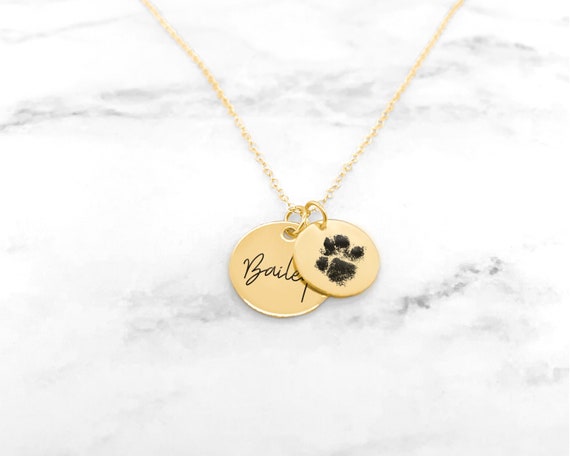 Tiny Dog Paw Print Necklace – Lulu Bug Jewelry