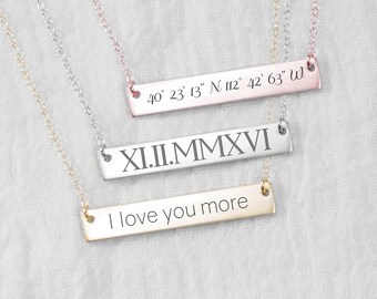 Coordinates Necklace • GPS Coordinates • Custom Jewelry • Location Necklace