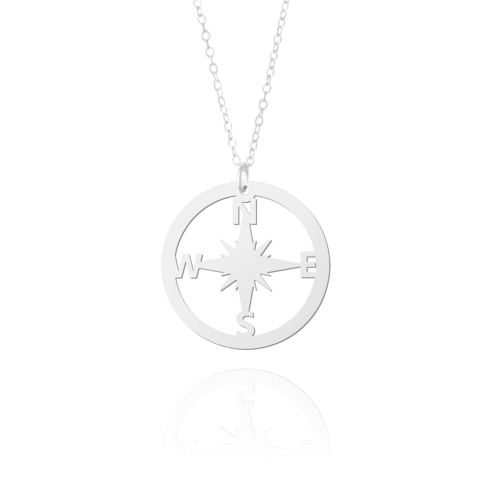 Compass Necklace Dainty Compass Jewelry Silver Gold and Etsy