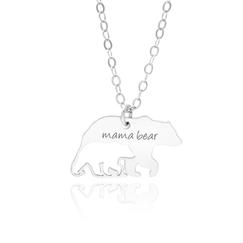 Mama Bear Necklace, Mom Necklace, Mother Necklace, Gift For Mom, Momma Jewelry, Gift For Her Charm, Mama Pendant image 1