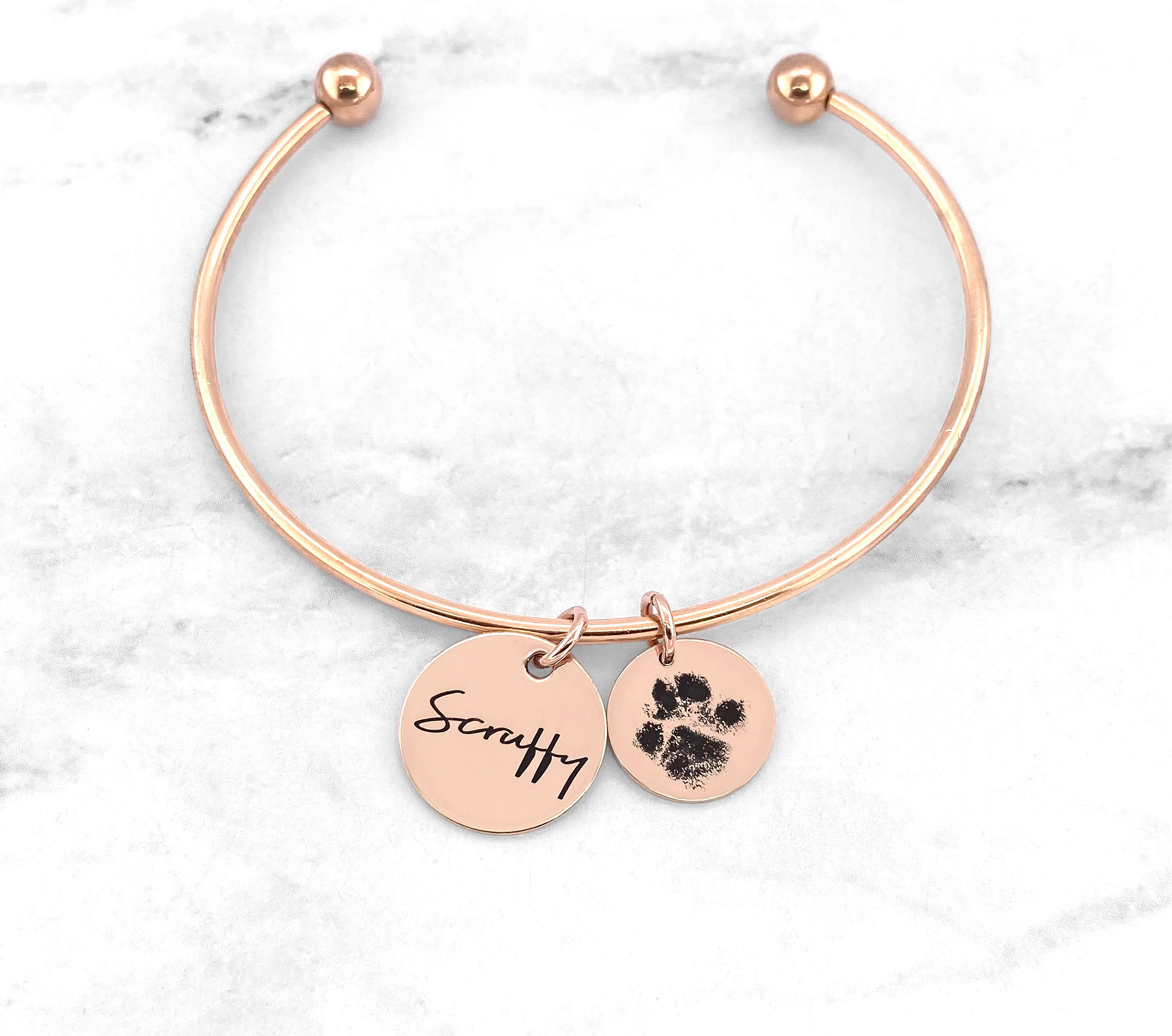 Paw Print Bracelet • Your Actual Pet Paw Print Bracelet • Custom Pet ...