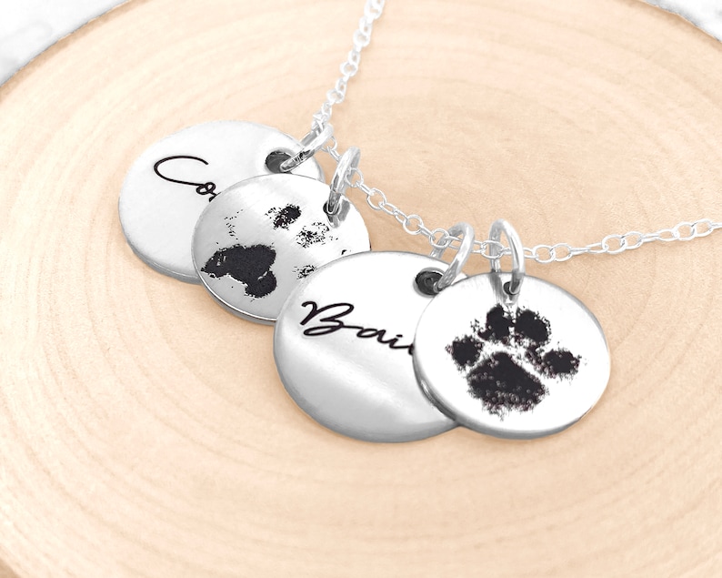 Dog Paw Print Necklace Your Actual Pet Paw Print Necklace Etsy