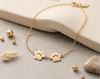 Paw Print Name Bracelet: A Dainty Personalized Pet Bracelet