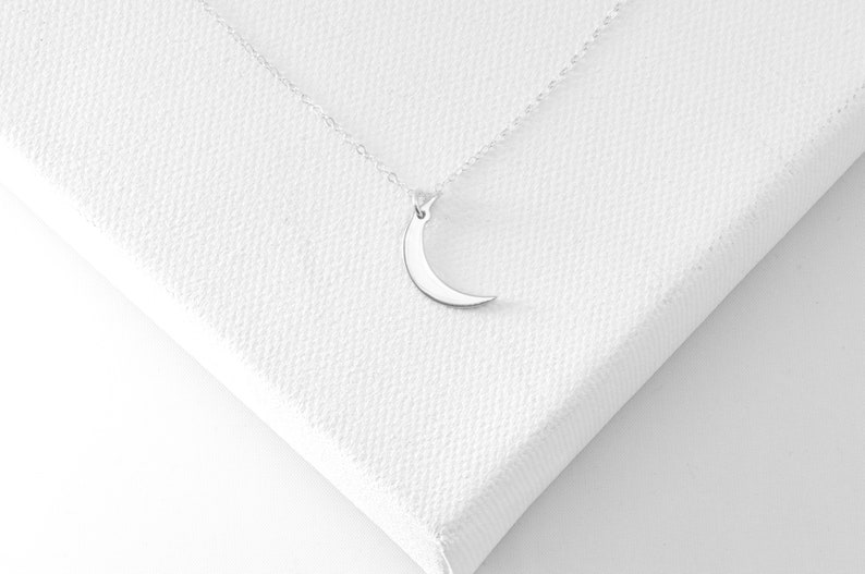 Moon Necklace Crescent Moon Necklace Dainty Gold Moon Pendant image 6