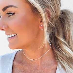 Dainty Choker Necklace • Open Circle Choker • Sterling Silver Choker Necklace • Circle Choker • Delicate Open Circle Necklace image 5