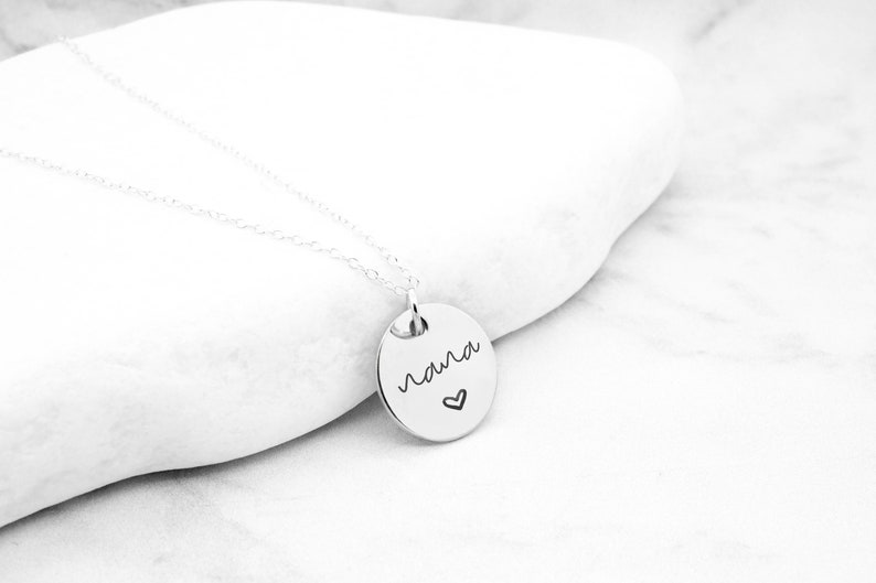 Mom Necklace Dainty Engraved Disc Necklace Personalized Disc Necklace Gift For Mom image 6