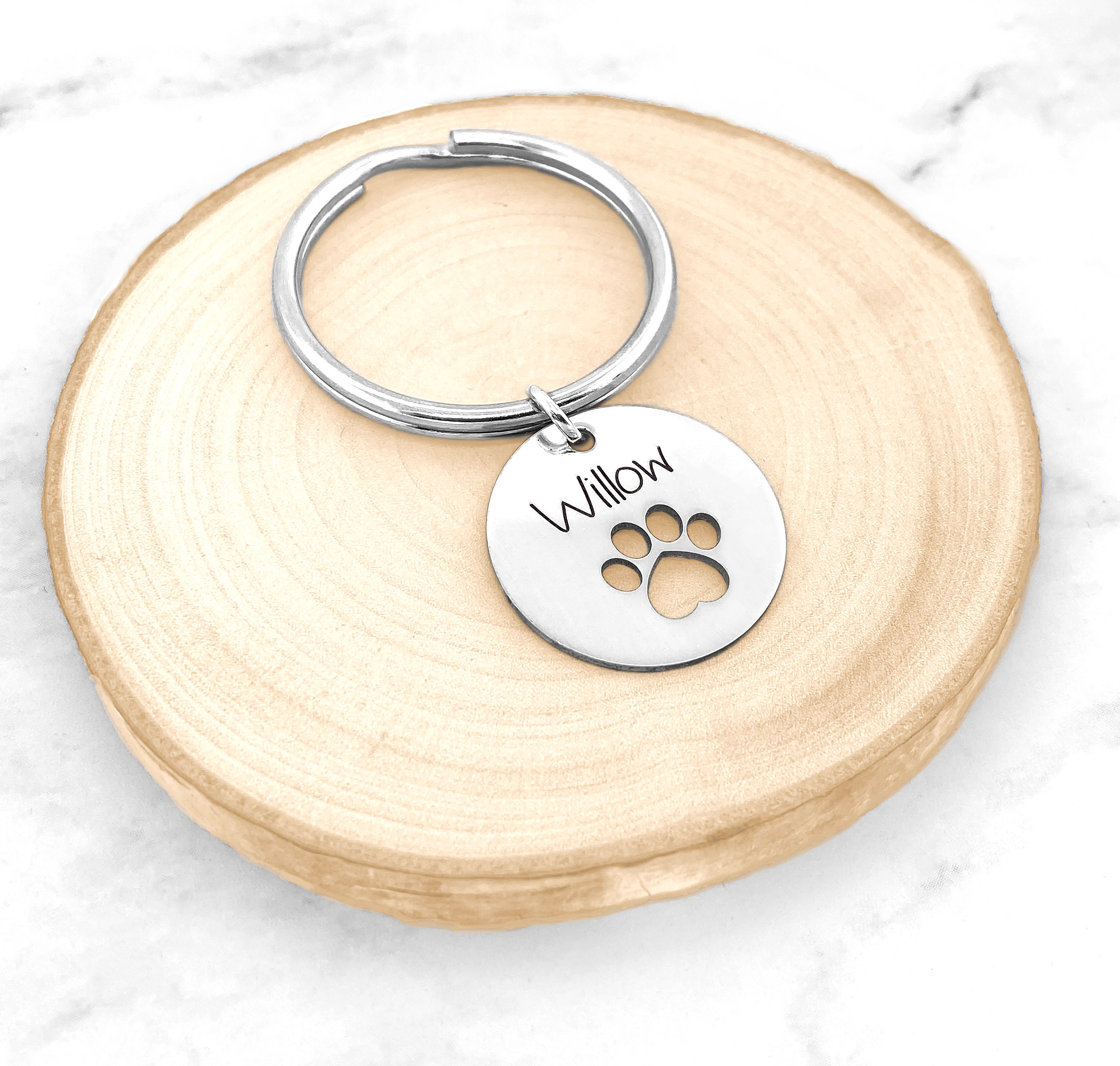 Dog Keychain Paw Print Keychain Dog Lover Gift Pet Etsy
