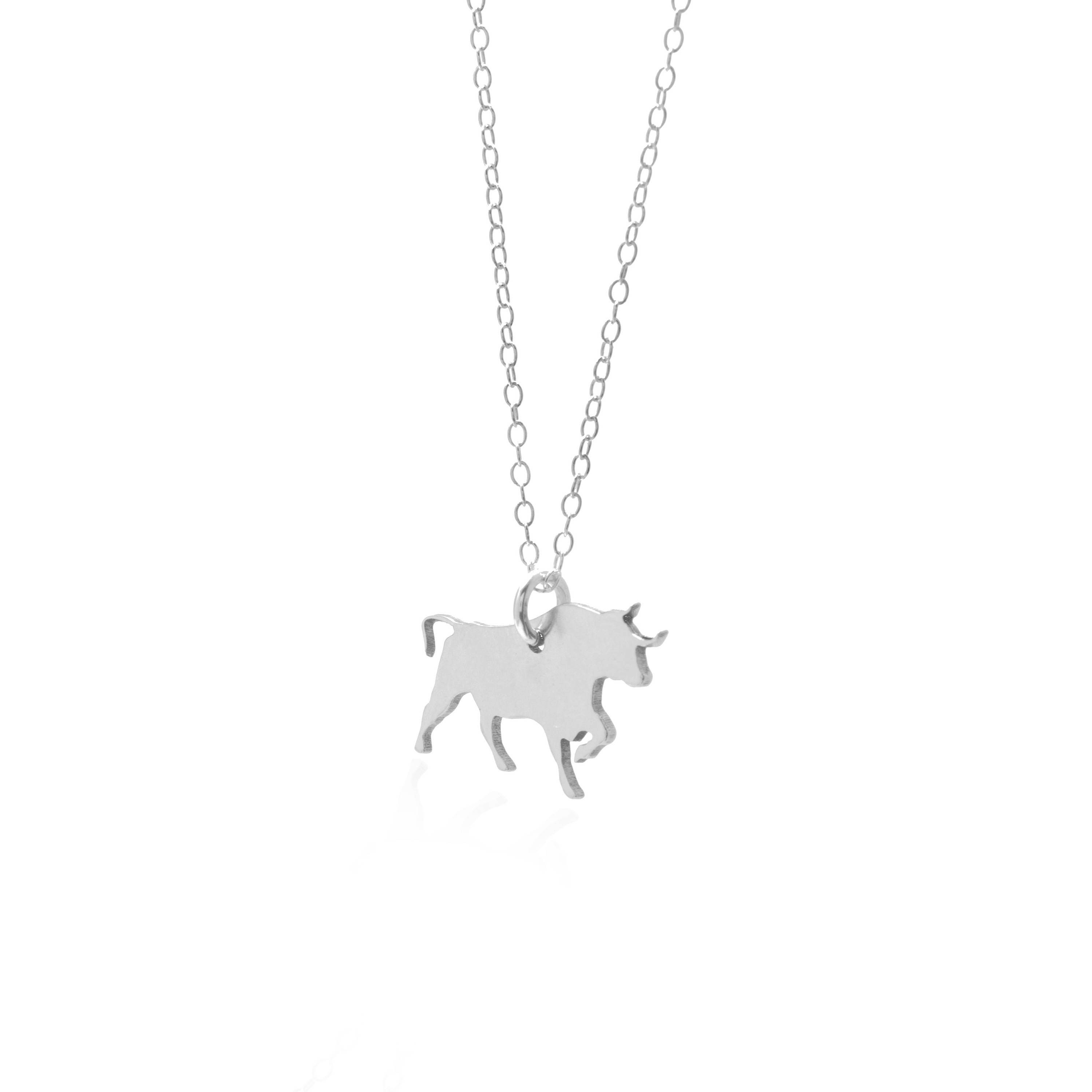 Bull Necklace Bull Pendant Charging Bull Animal Necklace Etsy Canada