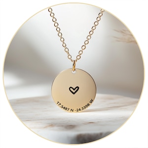 Coordinates Necklace • Personalized Location Necklace • Custom Coordinates Necklace • Location Necklace • Anniversary Gift
