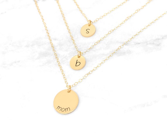 Mother Daughter Initial Necklace Set Mother s Day Necklace Mom and