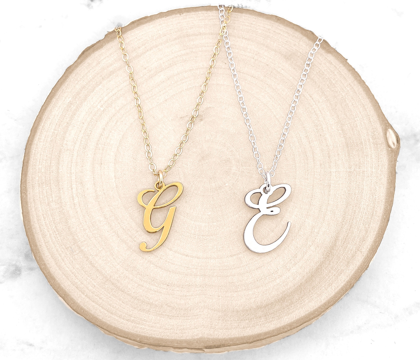 G Initial Necklace Dainty Initial Necklace Tiny Letter Etsy