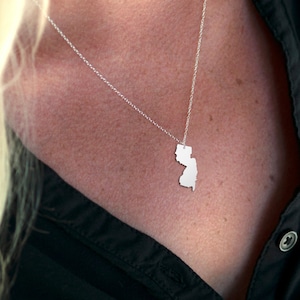 New Jersey Necklace, I Love New Jersey, New Jersey Pendant, NJ Pride, NJ Charm, Premium Sterling Silver Necklace
