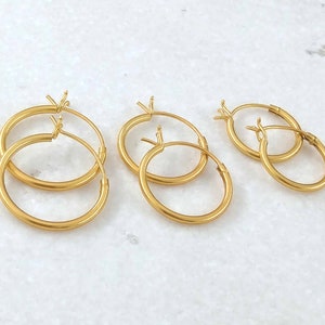 Hoop Earrings Set • Huggie Hoop Earrings set of 3 • Small Hoops • Gold Hoop Earrings • Silver Hoops • Gifts For Her • Silver Huggie Hoops