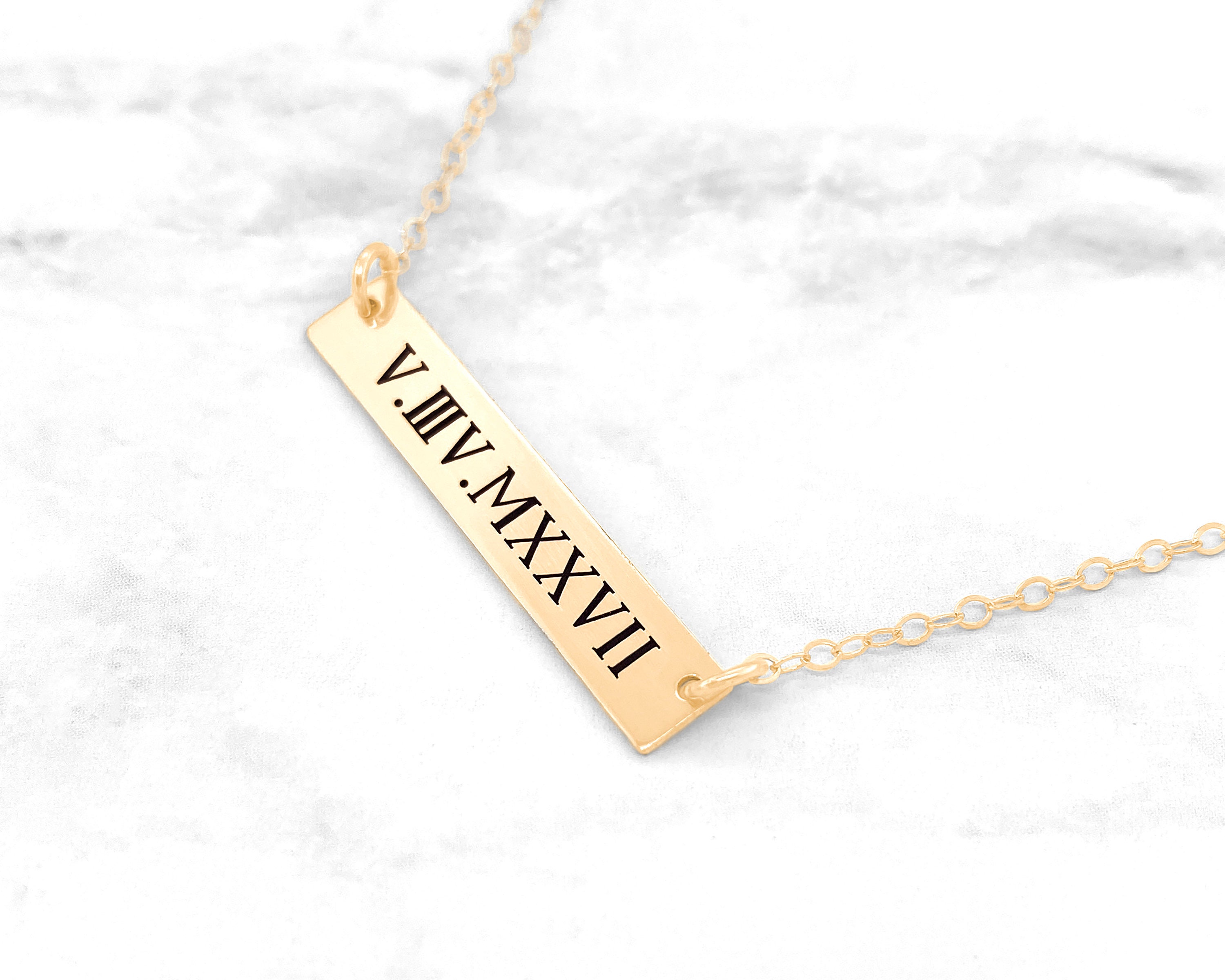 Gold roman outlet numeral necklace