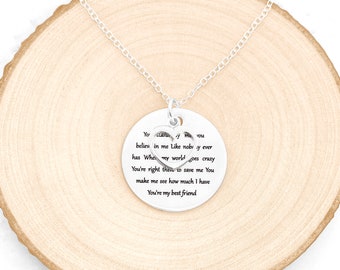 2nd Anniversary Gift, Gift For Her, Gift For Wife, Music Lover Necklace, Custom With Any Song Or Words