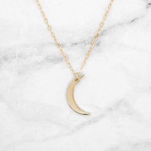 Moon Necklace Crescent Moon Necklace Dainty Gold Moon Pendant image 4