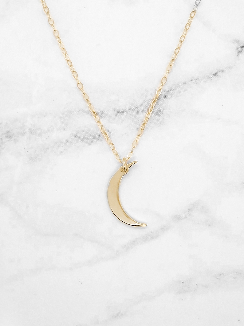 Moon Necklace Crescent Moon Necklace Dainty Gold Moon Pendant image 4