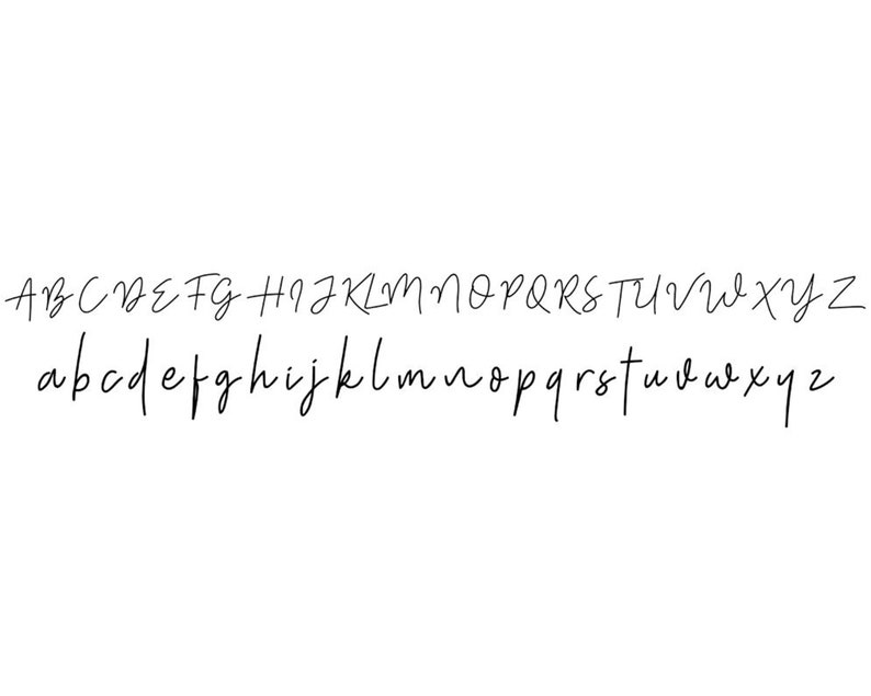 May include: A handwritten alphabet in a cursive font. The letters are in uppercase and lowercase.