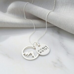 custom mountain coordinates necklace