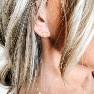 Twisted Open Circle Earrings Minimalist Earrings Open Circle Earrings Dainty Earrings Gold Stud Earrings Stud Earrings image 4