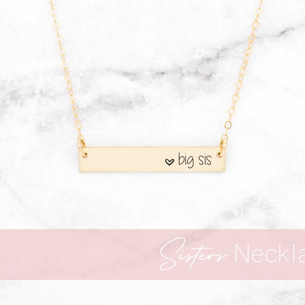 Schwester Halsketten, große Sis Halskette, kleine Sis Halskette, Geschenk für Schwester