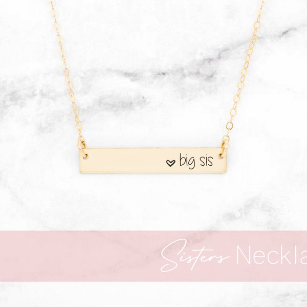 Sister Necklaces, Big Sis Necklace, Little Sis Necklace, Gift For Sister