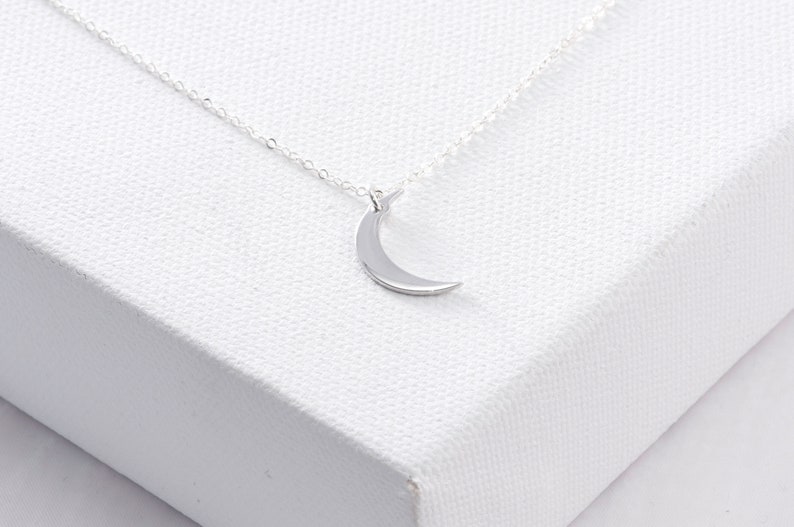 Moon Necklace Crescent Moon Necklace Dainty Gold Moon Pendant image 8