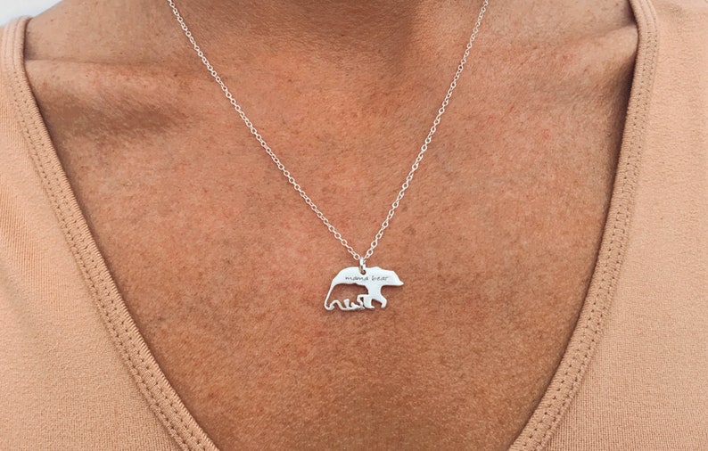 Mama Bear Necklace, Mom Necklace, Mother Necklace, Gift For Mom, Momma Jewelry, Gift For Her Charm, Mama Pendant image 7