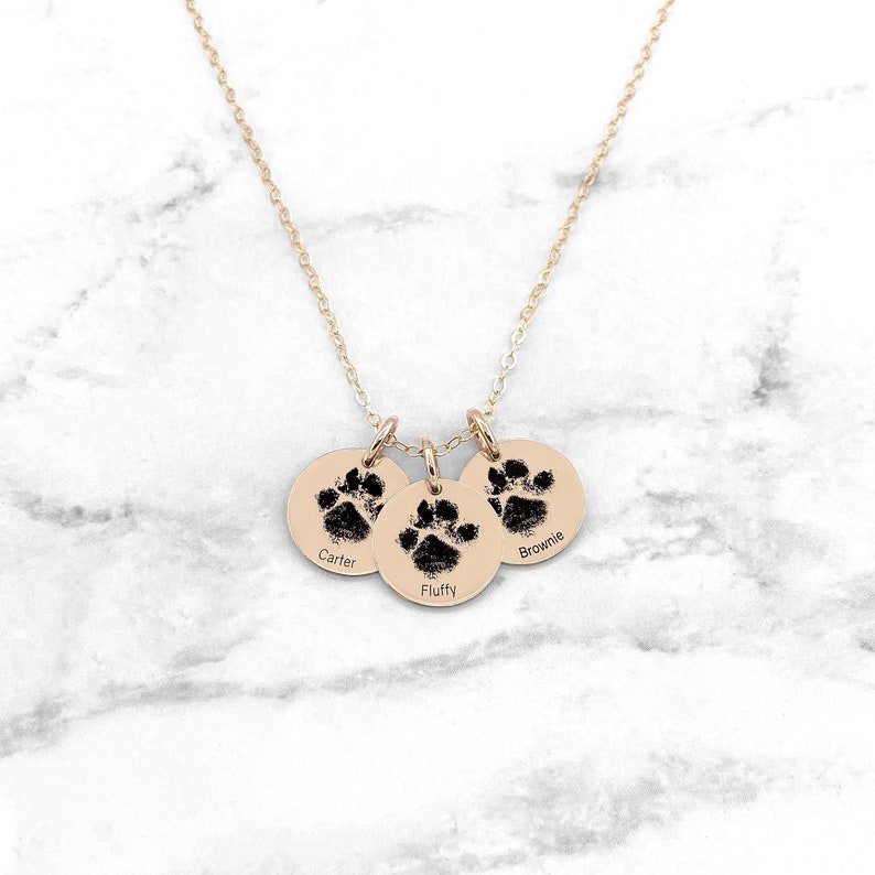 Custom Paw Print Necklace • Dog Paw Necklace • Your Actual Pet Paw Print Necklace • Paw Print Necklace • Custom Pet Necklace • Dog Necklace image 1