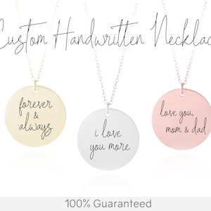 Custom Handwriting Necklace, Handwritten Bar Necklace, Your Own Message, Handwriting Jewelry