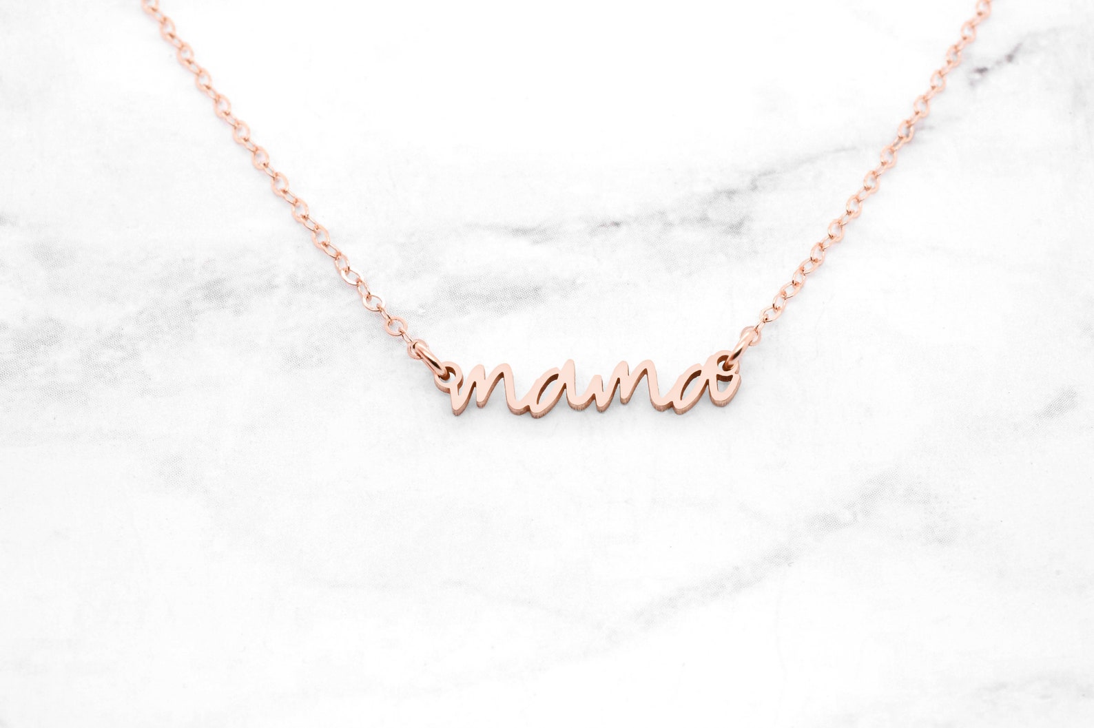 Silver Gold or Rose Gold Mama Necklace New Mom Necklace Etsy