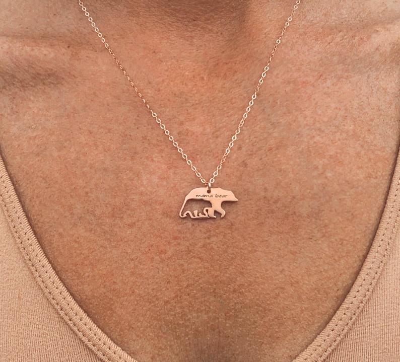 Mama Bear Necklace, Mom Necklace, Mother Necklace, Gift For Mom, Momma Jewelry, Gift For Her Charm, Mama Pendant image 2