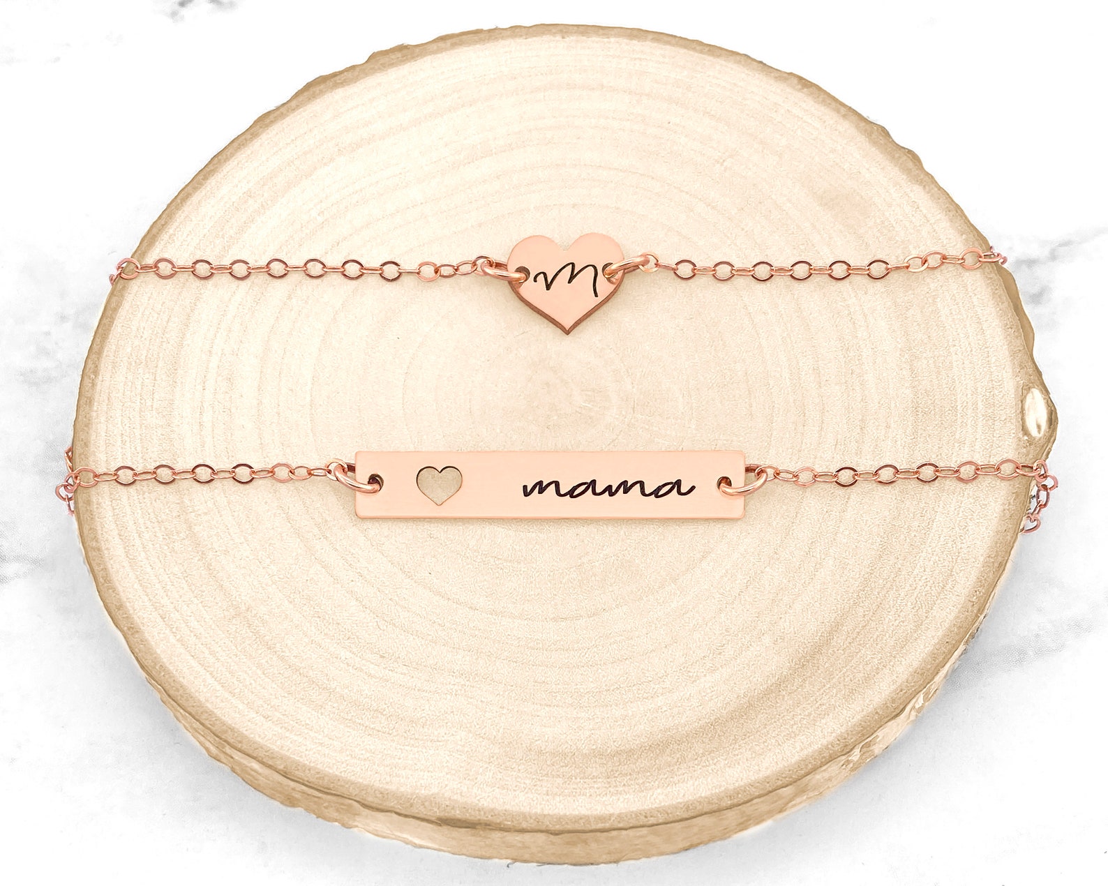 Personalized Mother Daughter Bracelet Set Mom Bracelet Etsy