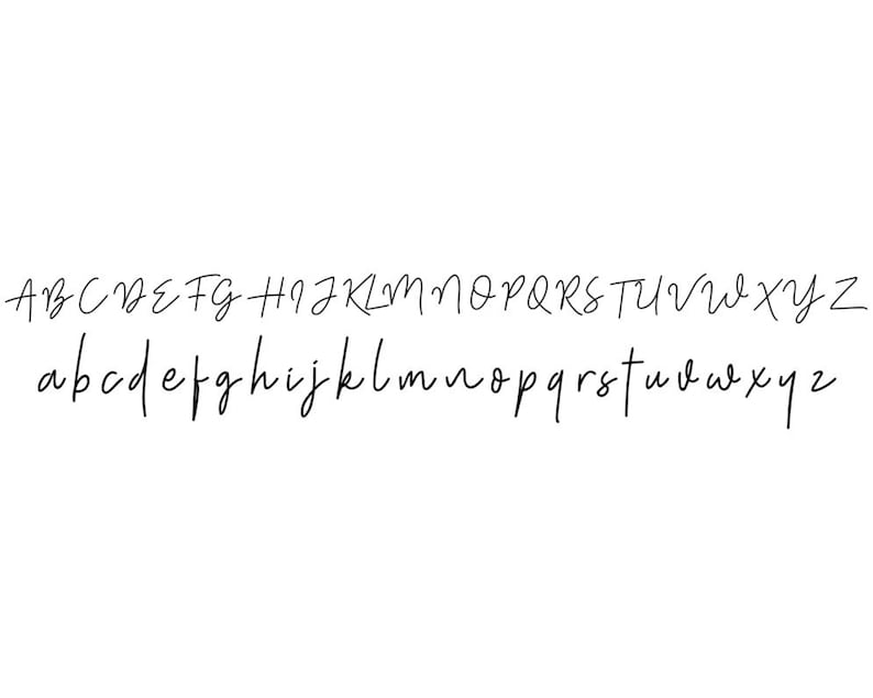 May include: A handwritten alphabet in a cursive font. The letters are in uppercase and lowercase.