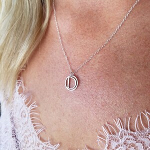 Luxe M Initial Necklace Silver